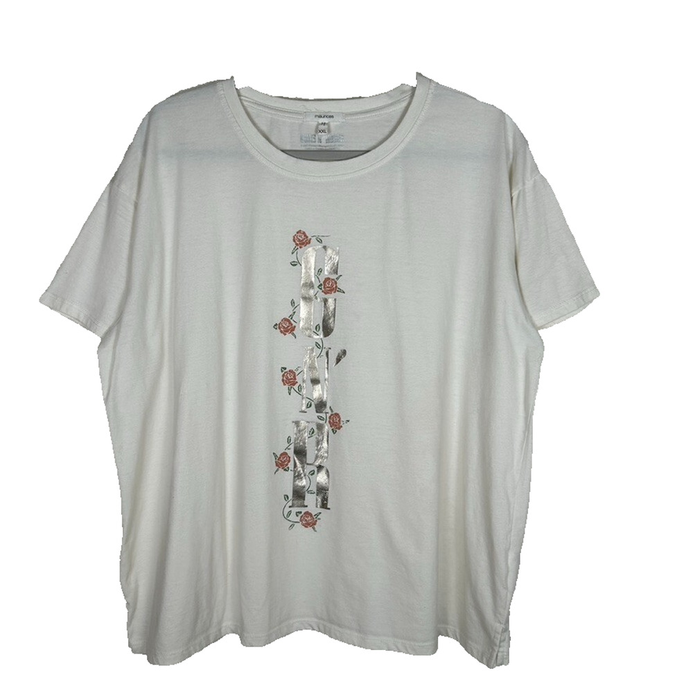 Guns N' Roses Womens Sz XXL t-shirt floral Band shirt Festival Event Basic